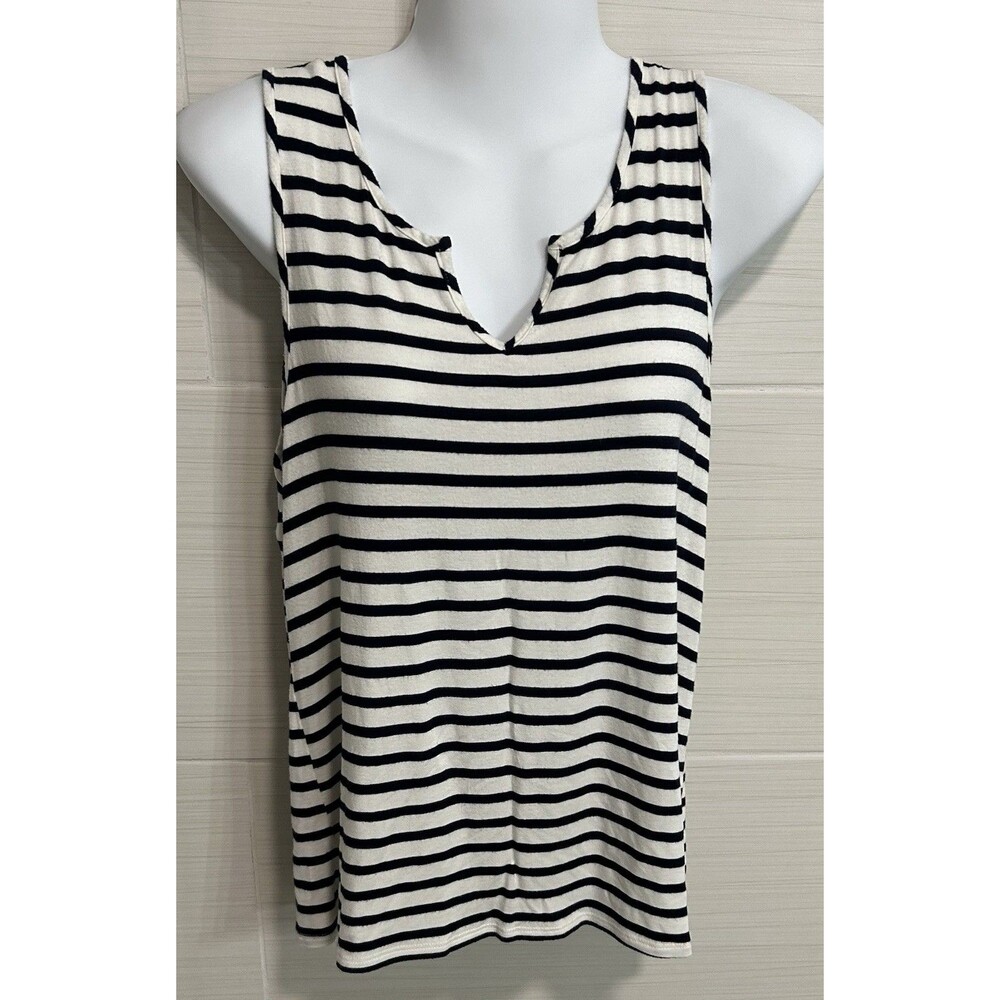 Green Envelope Navy White Soft Cozy Tank Top M, Casual Summer Lounge Travel